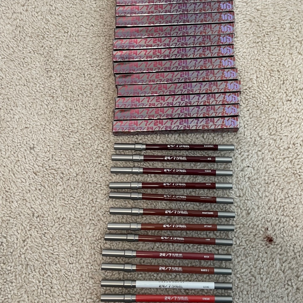 65 x UD Urban Decay 24/7 Glide-On Lip Pencils Assorted Lot Bundle NWOB